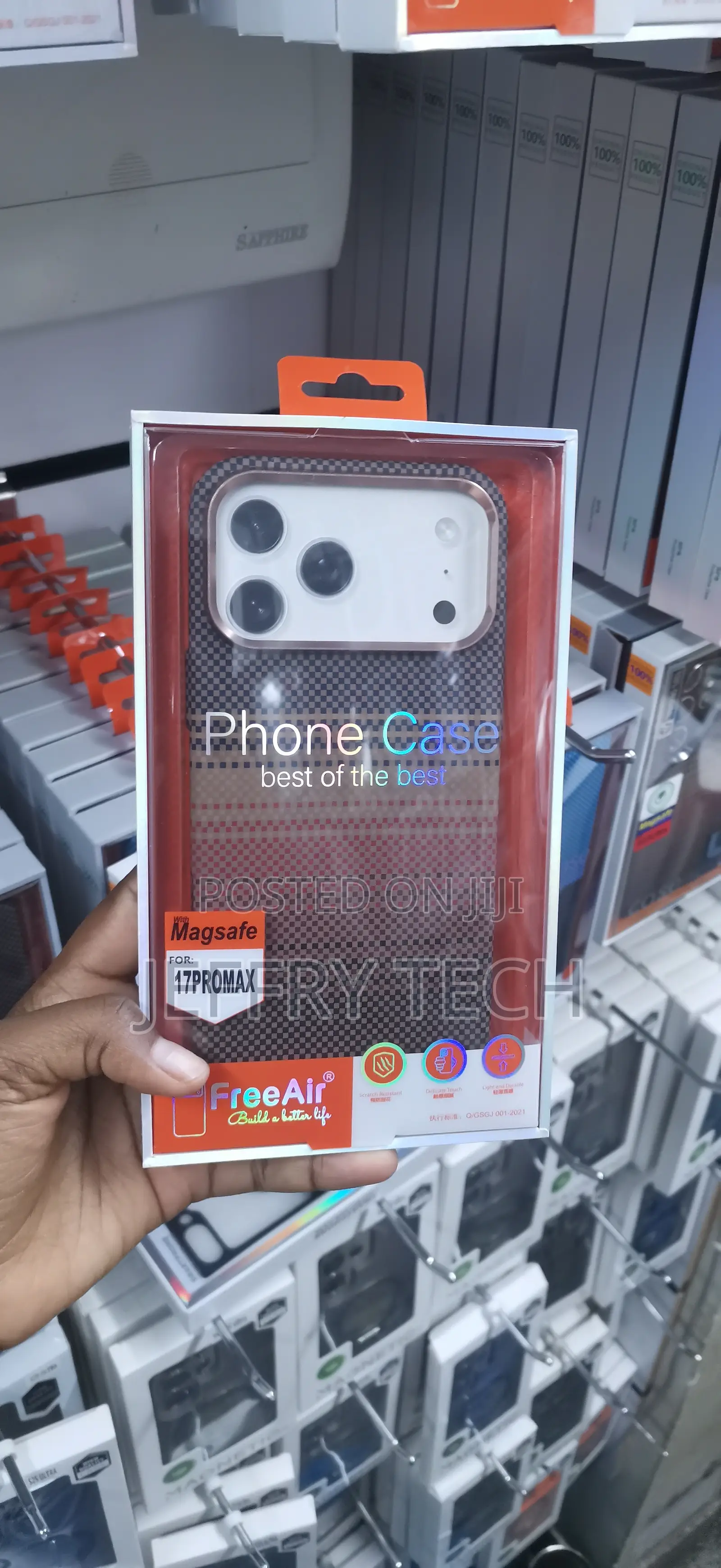 iPhone 17 Pro Max, Premium Checkered Carbon Fiber Look Cover