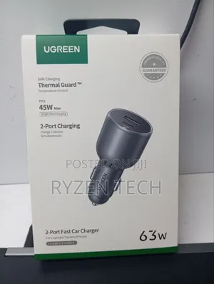 Ugreen 63w 2-Port Fast Car Charger (Ug-35023 / Ec701)