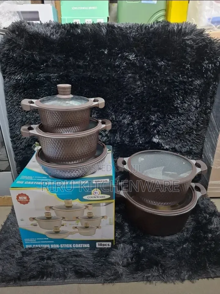 10 Pieces Die Casting Non-Stick Cookware Set.