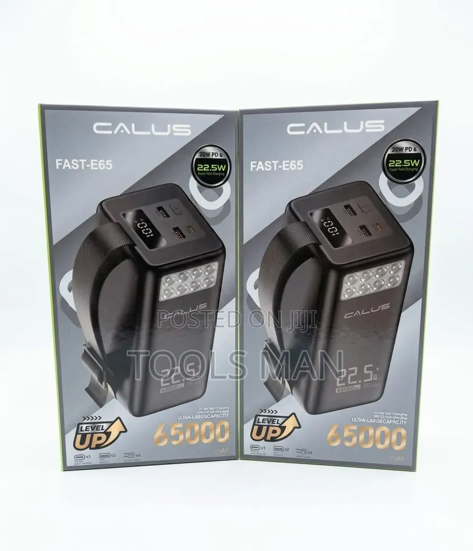 Calus 65000mah Power Bank 22.5w Fast Charging With Led Light.