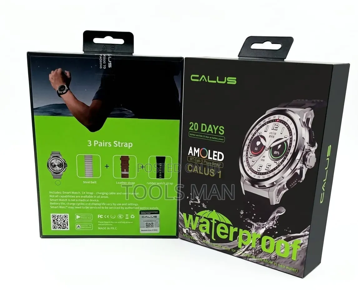 Calus 1 Amoled Smartwatch With 3 Straps - Bluetooth Calling.