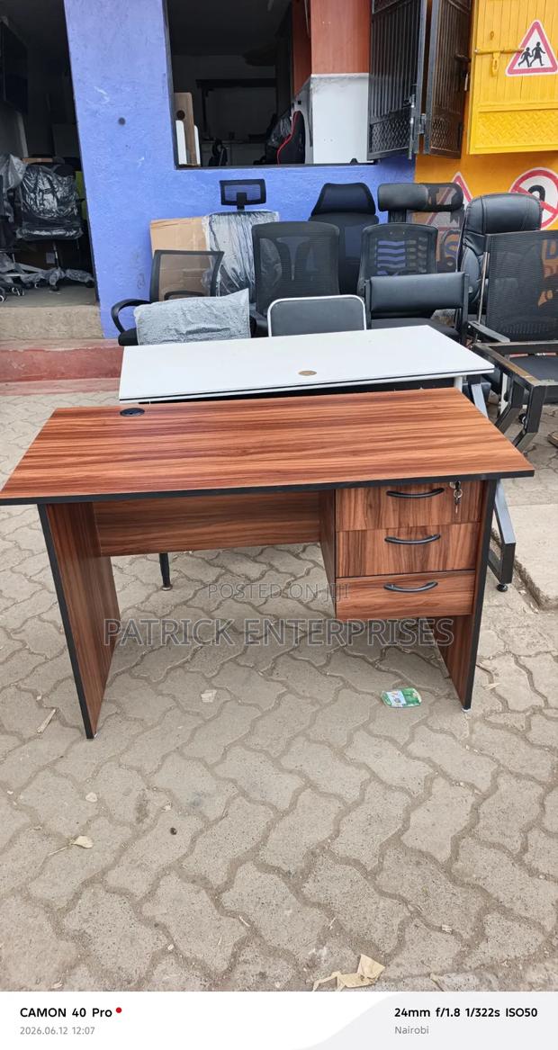 Dark Walnut Wooden/ Chipboard Home Office Study Table - thumbnail 2