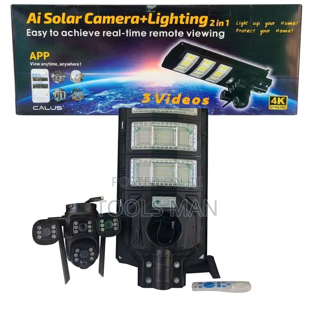 Calus 2-in-1 Ai Solar Camera + Led Security Lighting System.