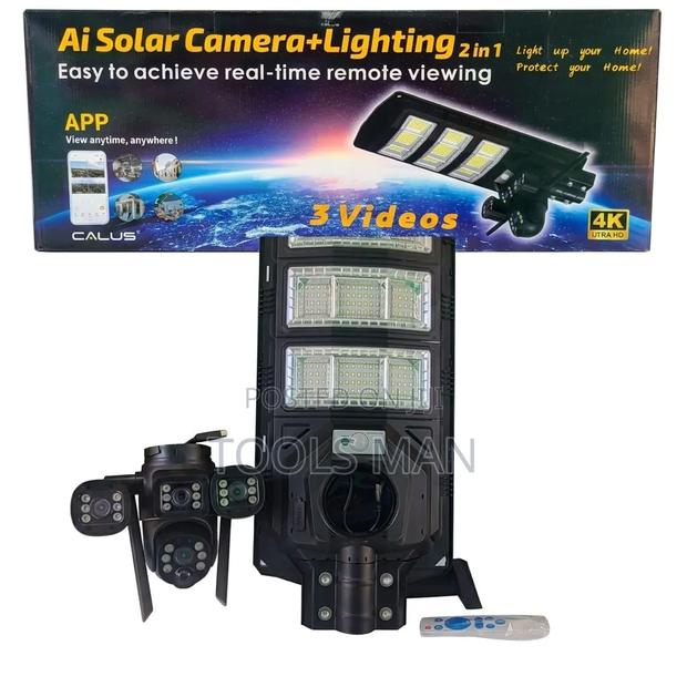 Calus 2-in-1 Ai Solar Camera + Led Security Lighting System.