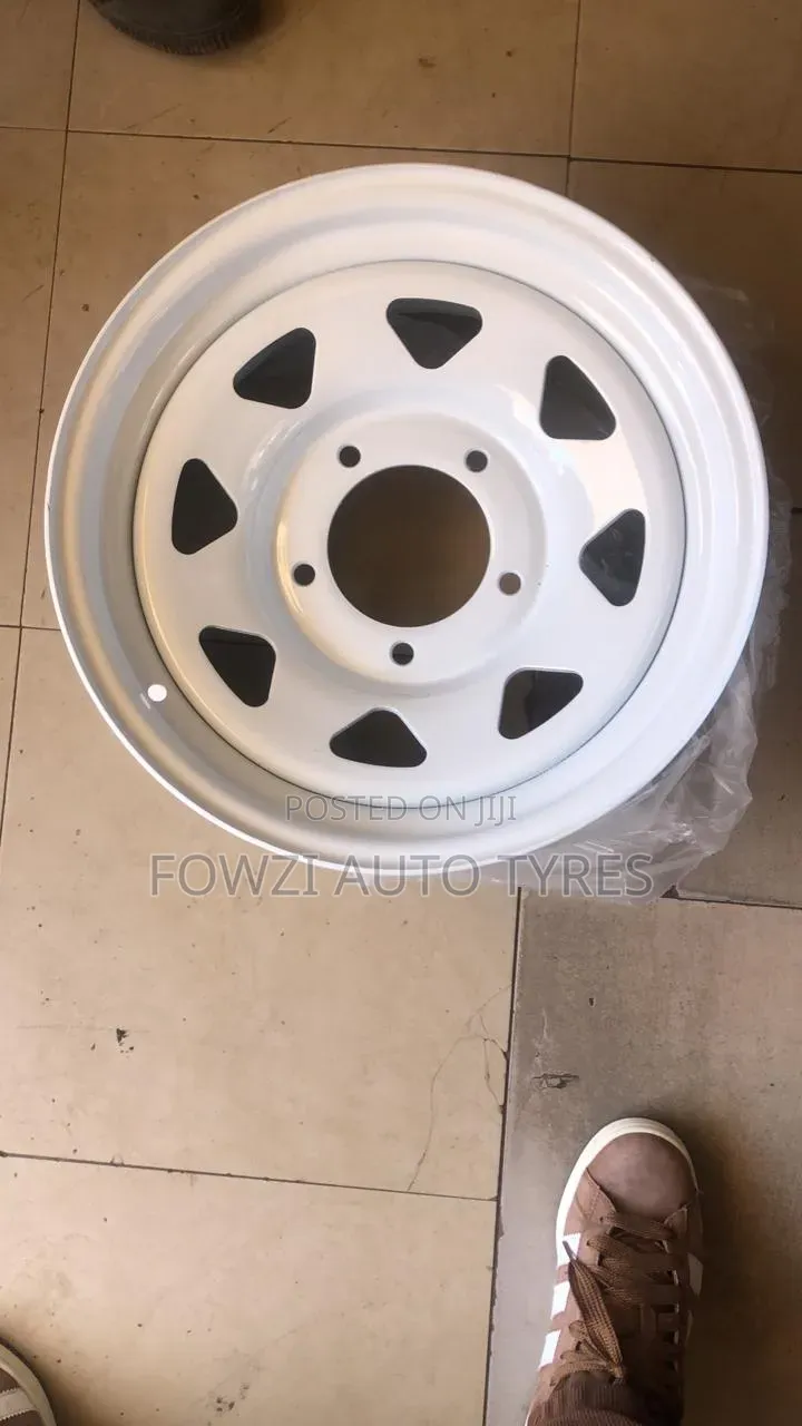Rim 15 Chrom Silver/ White 5holes