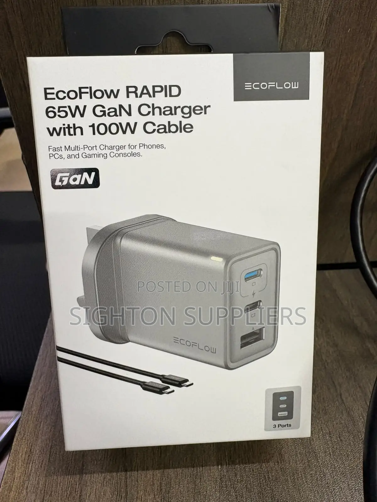 Ecoflow Rapid 65w Gan Charger With 100w Cable