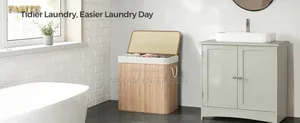 *3 Grid Foldable Bamboo Laundry Basket*