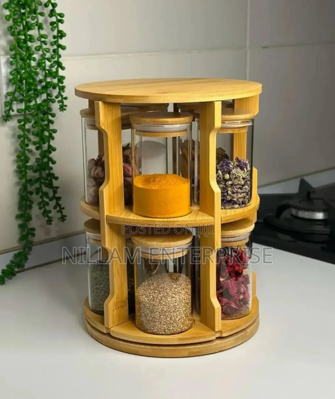 Rotating Spice Bamboo Tabletop Rack*