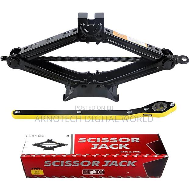 2 Ton Scissor Car Jack With Ratchet Wrench - thumbnail 4