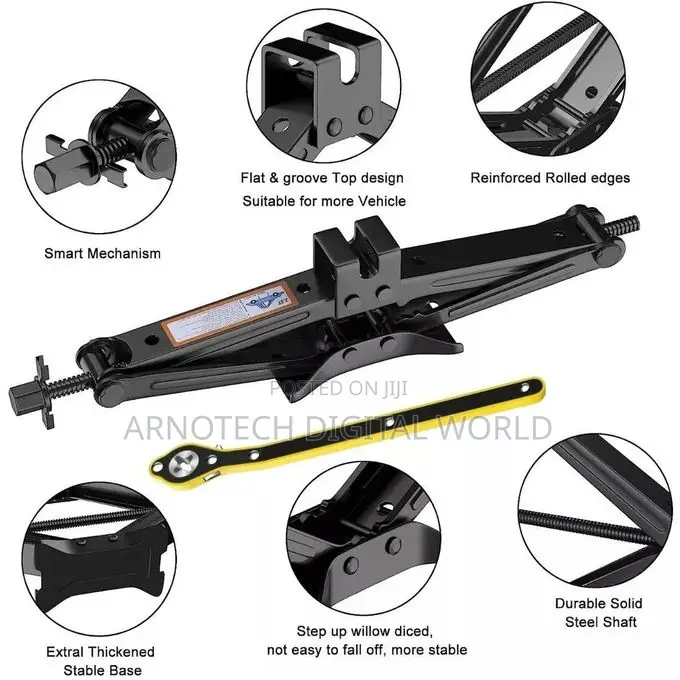 2 Ton Scissor Car Jack With Ratchet Wrench
