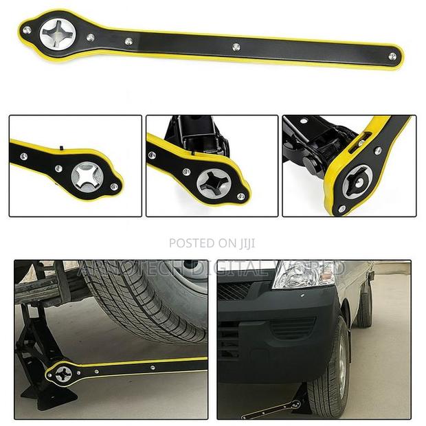 2 Ton Scissor Car Jack With Ratchet Wrench - thumbnail 3