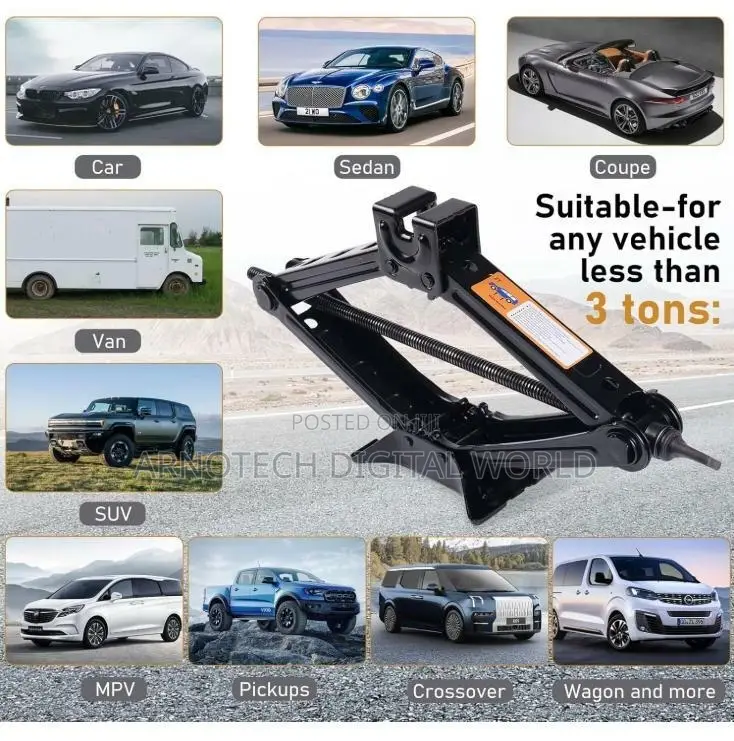 3 Tons Scissor Car Jack With Ratchet Wrench