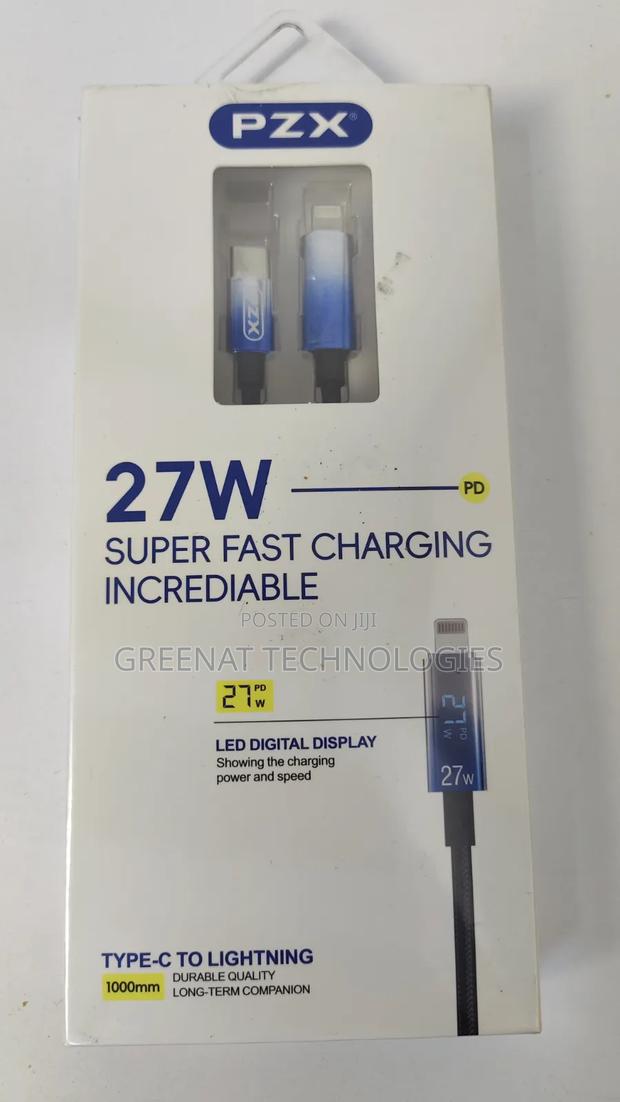 PZX V199 27w Type-C to Lightning Super Fast Charging Cable – 1m