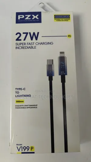 PZX V199 27w Type-C to Lightning Super Fast Charging Cable – 1m