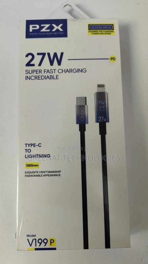 PZX V199 27w Type-C to Lightning Super Fast Charging Cable – 1m - thumbnail 2