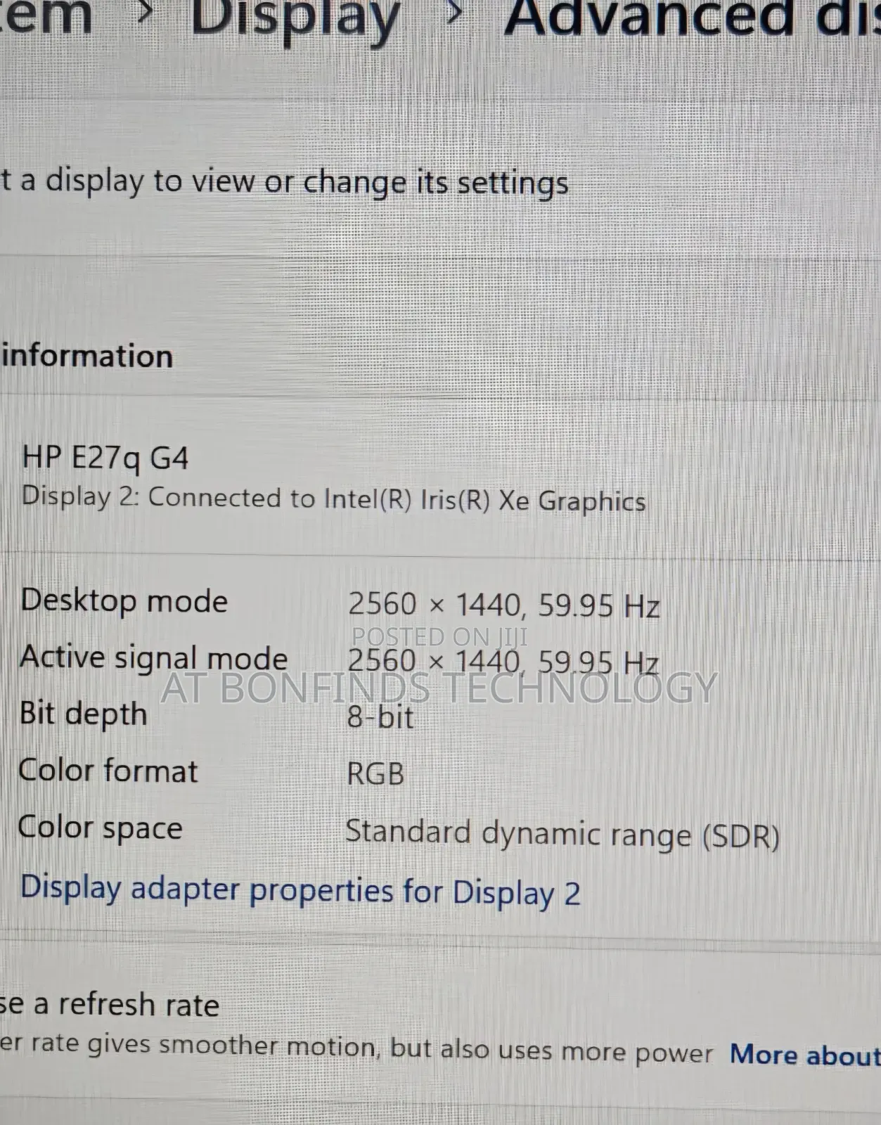 Hp 27inch Monitor  Model: E27q G4