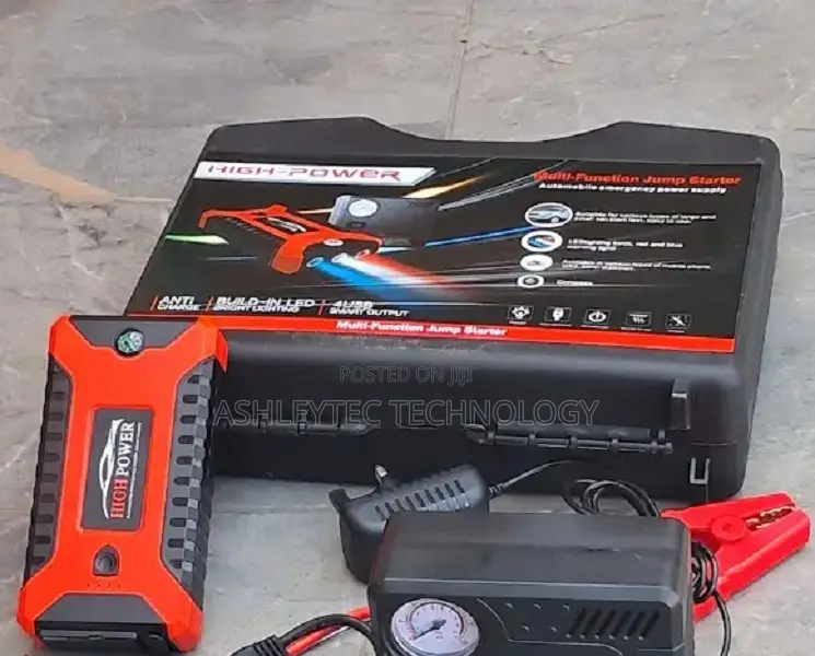 Jump Starter With Air Compressor, Battery Booster Usb Charging