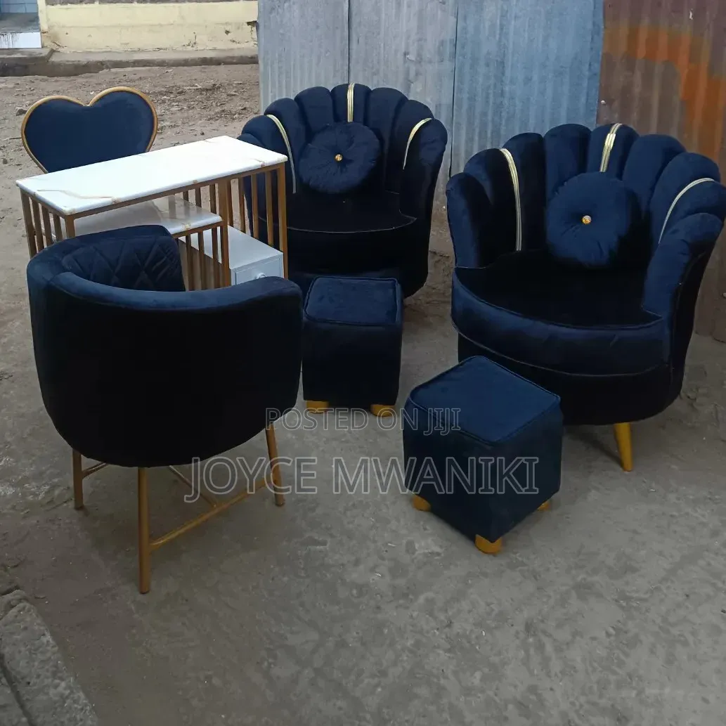 Assorted Manicure and Pedicure Seats and Table