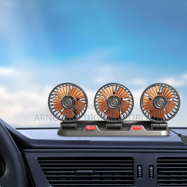 3head Dashboard Cooling Fan With Adjustable Speeds,360degree Rotation - thumbnail 2
