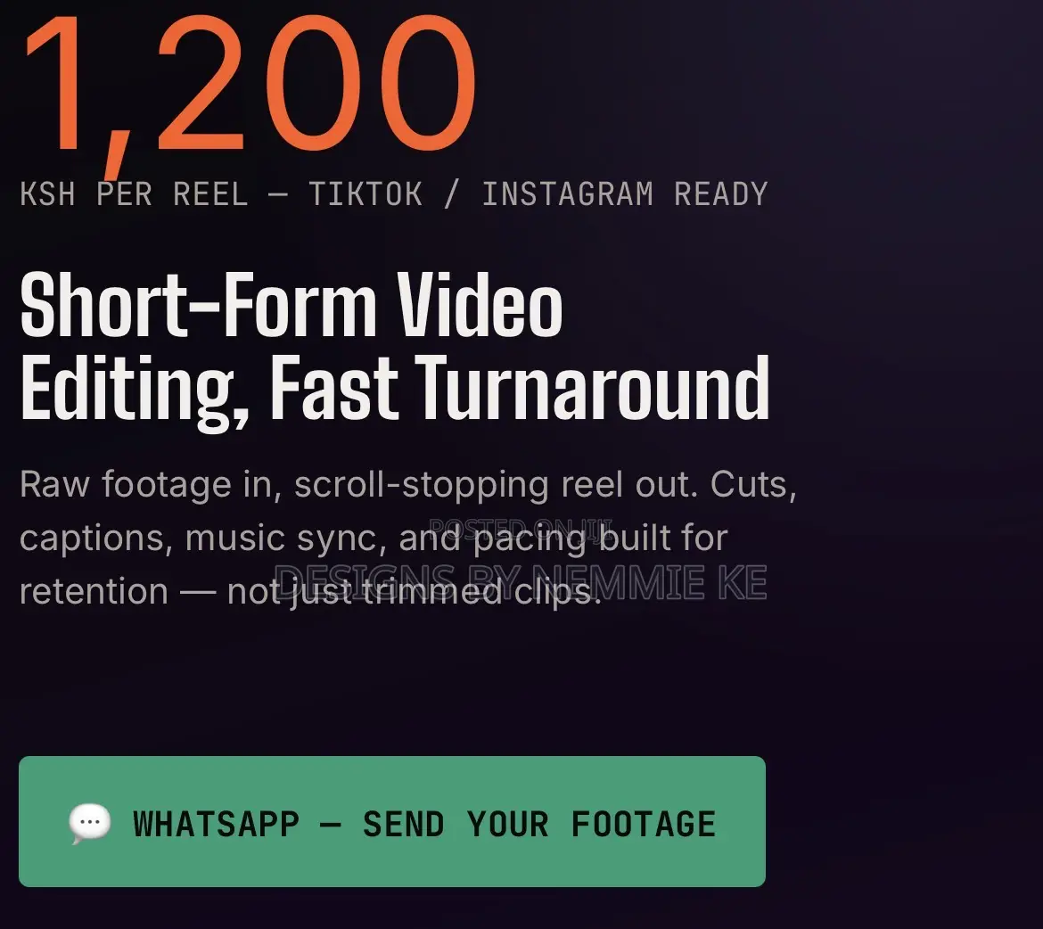 Short-Form Video Editing for Tiktok & Instagram, Fast Turnaround