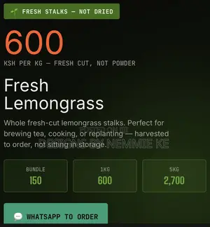 Fresh Lemongrass Stalks — KSH 600/Kg - Harvested to Order, Not Stored