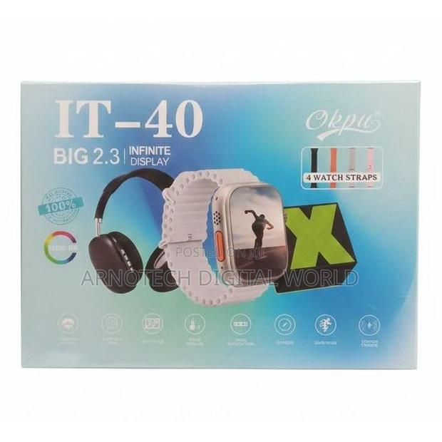 It40 Smart Watch With Headphones, 4 Straps and Bluetooth Speaker