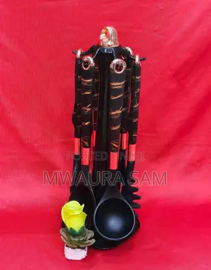 Black 7pcs Silicone Spoon Set – Premium Quality!