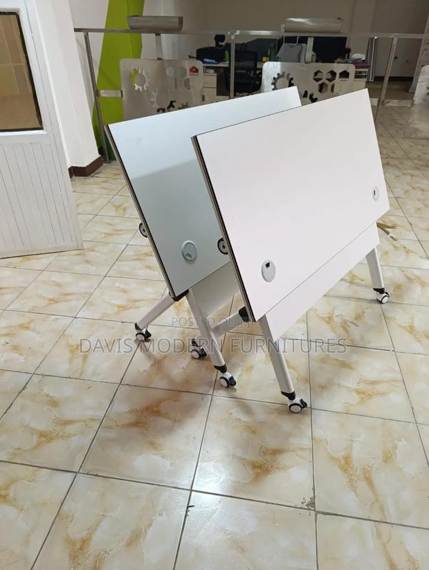 White Flip-Top Mobile Table - main view