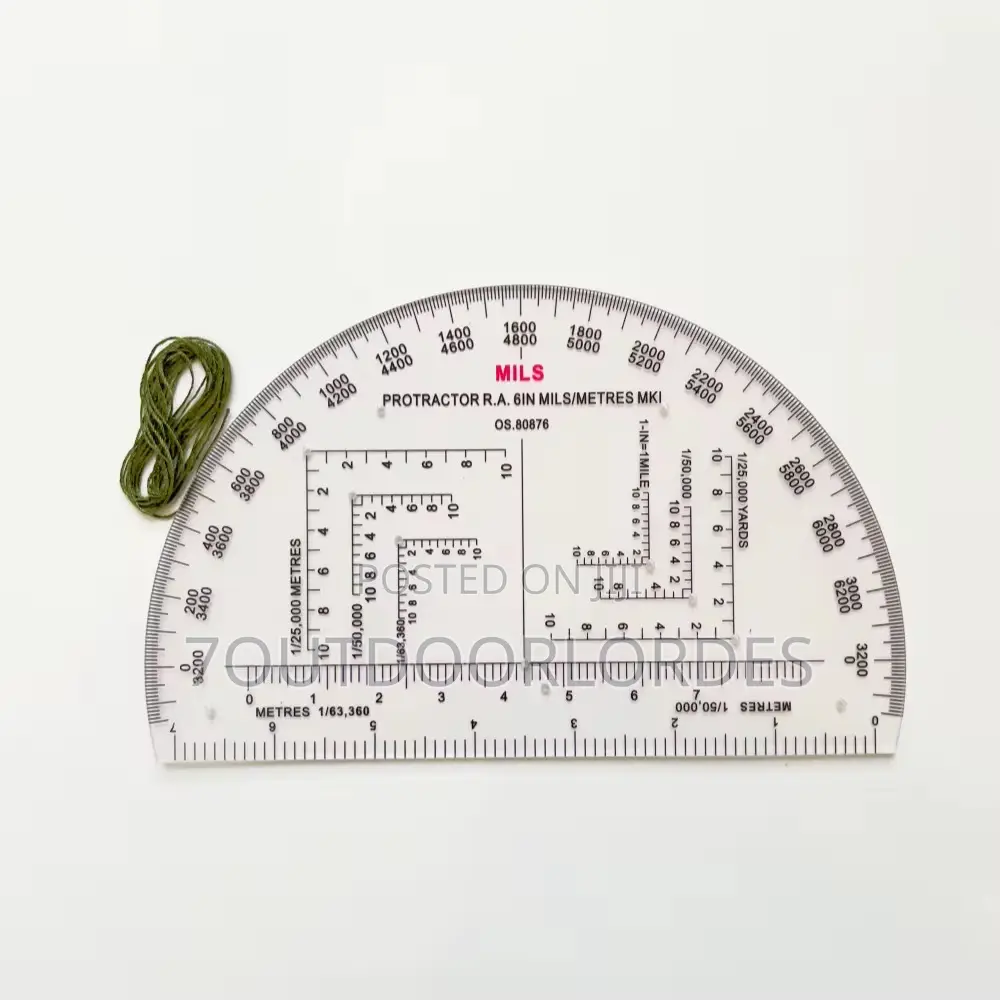 6 Inch Tactical Military Map Protractors- Mil Scale