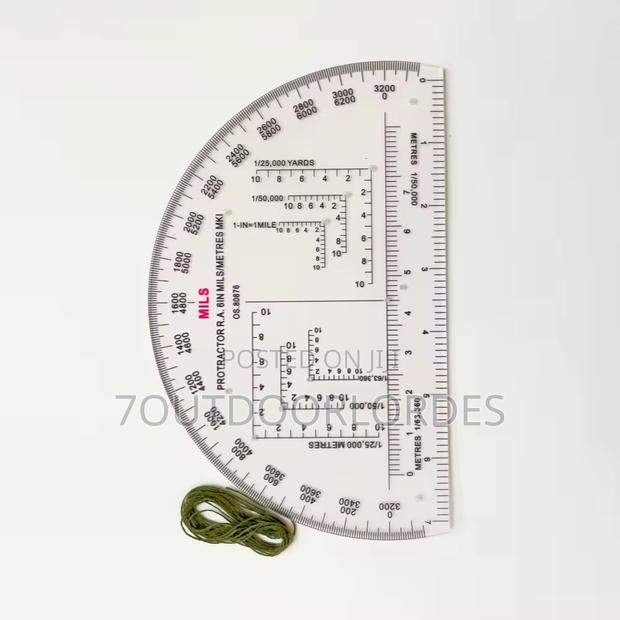 6 Inch Tactical Military Map Protractors- Mil Scale - thumbnail 3
