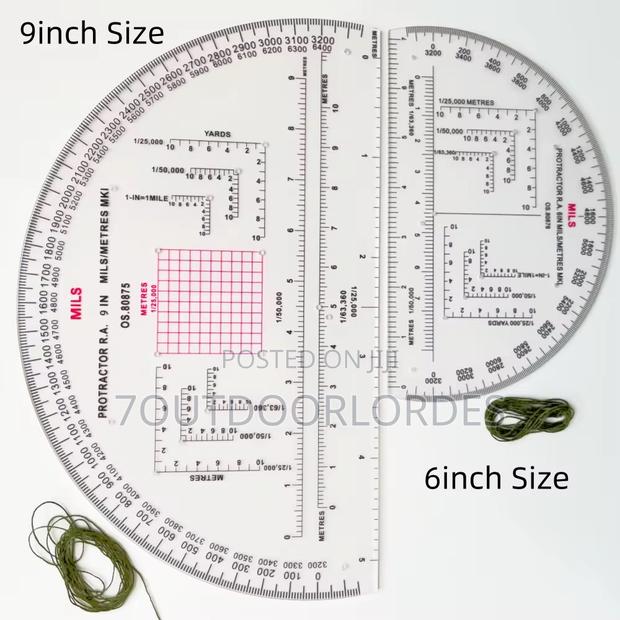 6 Inch Tactical Military Map Protractors- Mil Scale - thumbnail 4