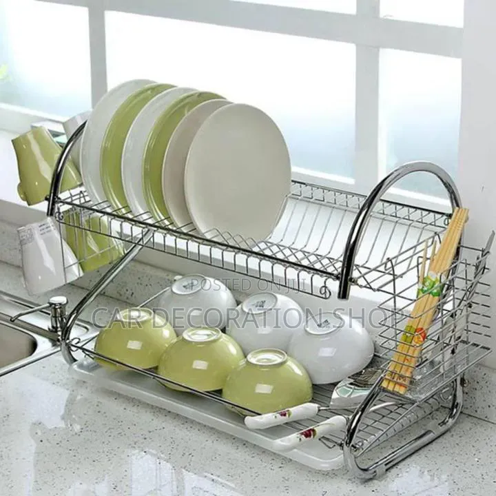 Double Dish Rack for Holding Plates,Bowls, Utensils