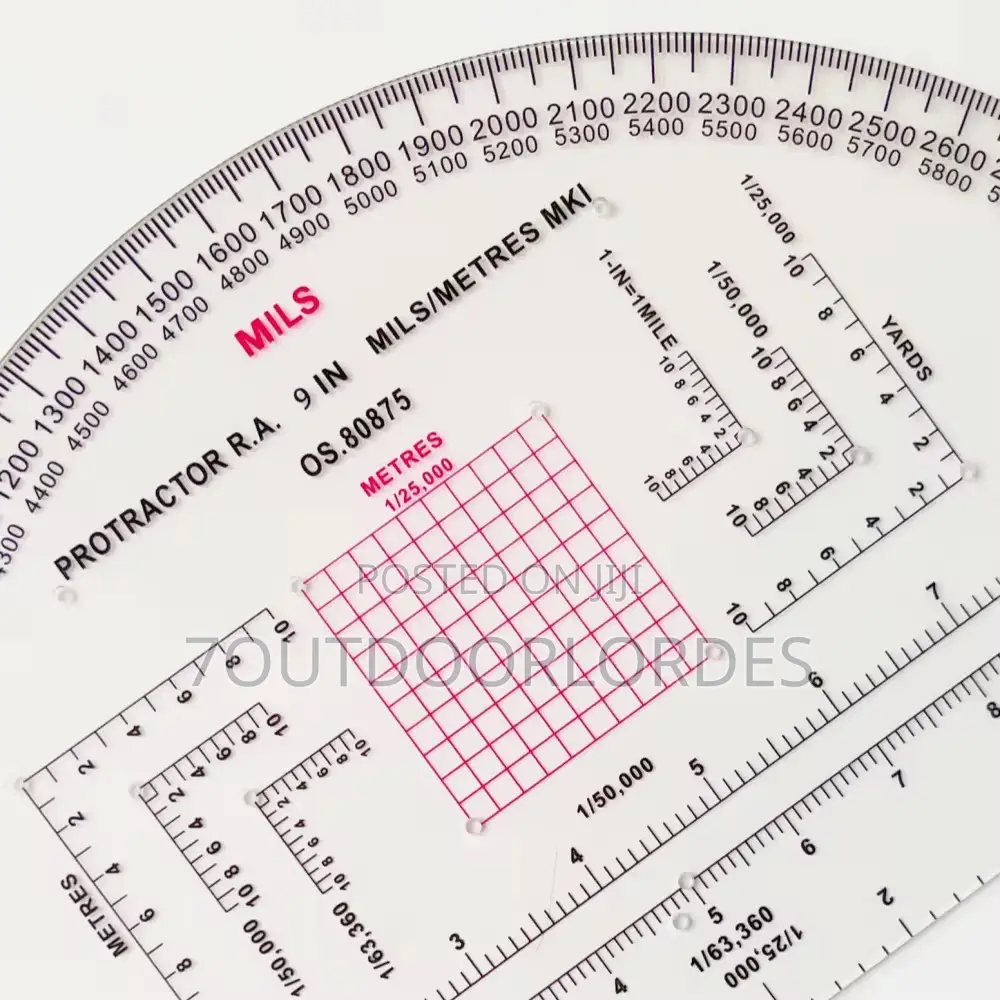 9 Inch Tactical Semicircle Protractor – Mils Scale Edition