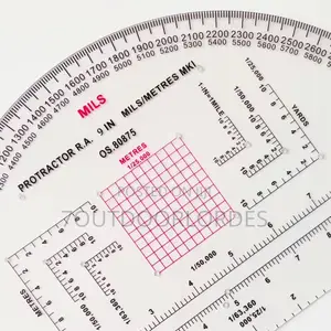 9 Inch Tactical Semicircle Protractor – Mils Scale Edition