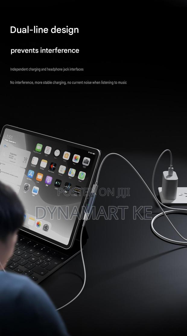 Usb Type C to 3.5mm Audio Adapter Pd 100w Fast Charging Dac for iPhone - thumbnail 3