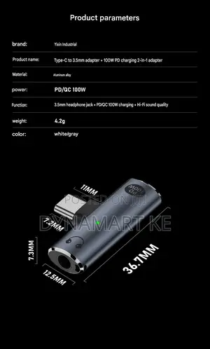 Usb Type C to 3.5mm Audio Adapter Pd 100w Fast Charging Dac for iPhone