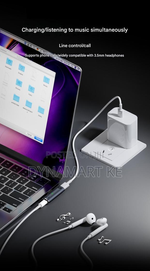 Usb Type C to 3.5mm Audio Adapter Pd 100w Fast Charging Dac for iPhone - thumbnail 6