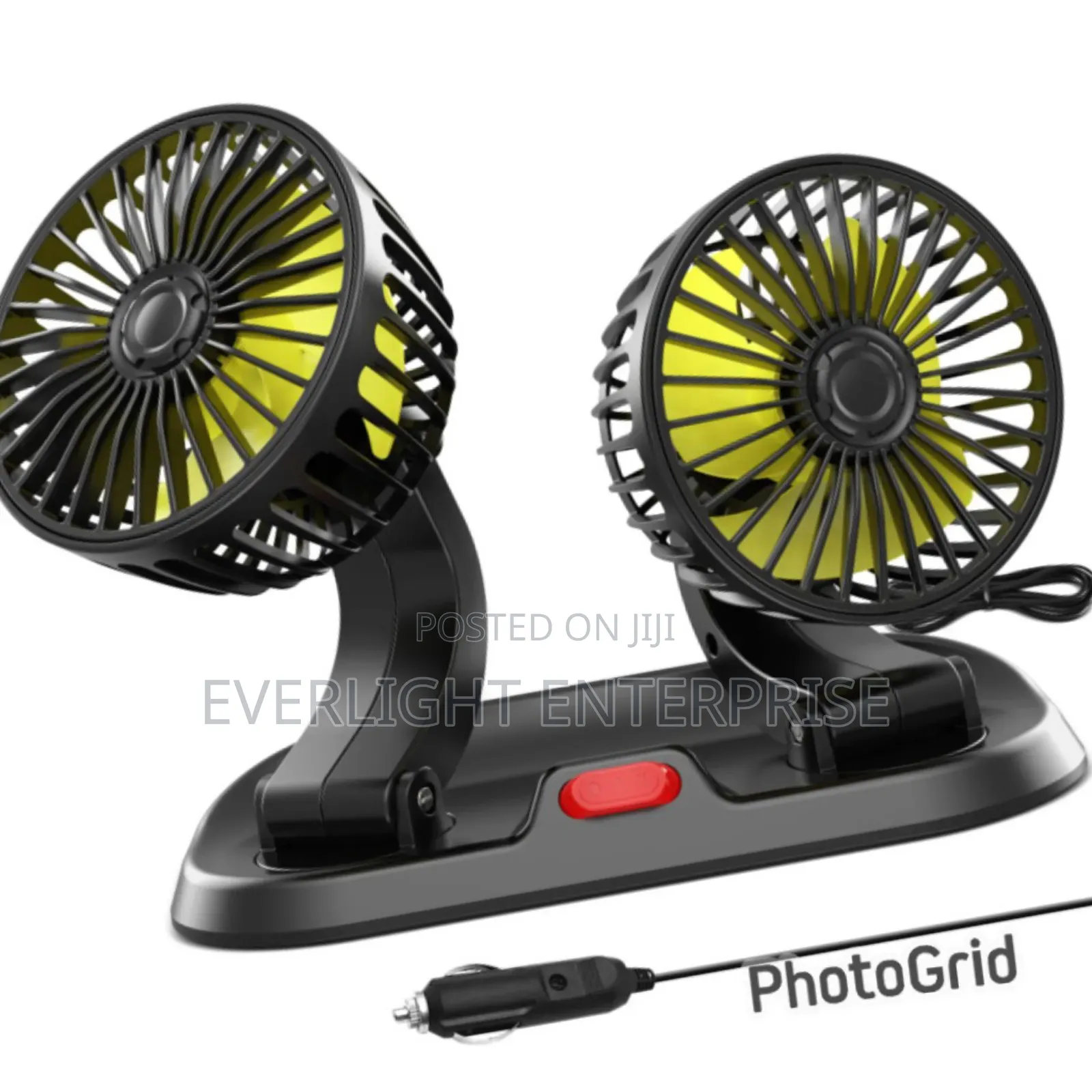 2 Speed Double Headed Vehicle Fan (Car Cigar Lighter Dc Powered)