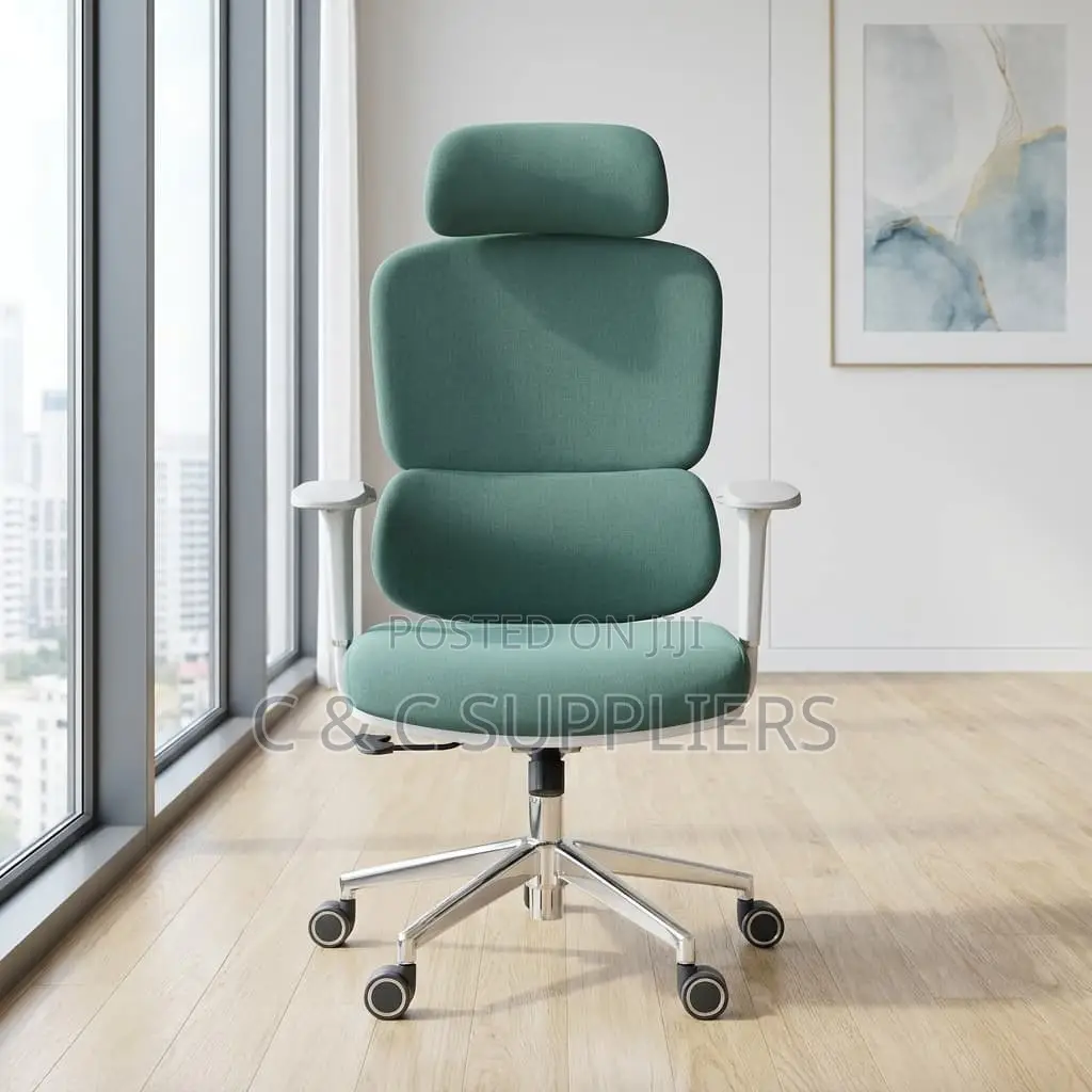 Office Chair; High Back Orthopedic Office Seat With Lumbar Support