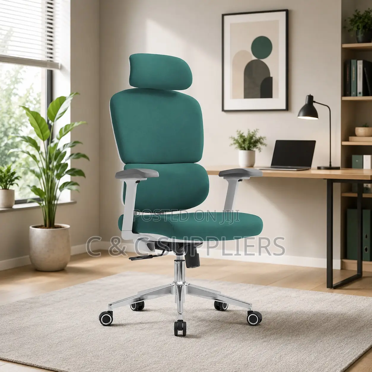 Office Chair; High Back Orthopedic Office Seat With Lumbar Support
