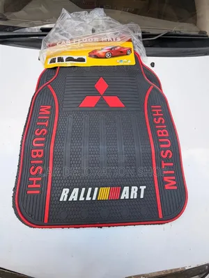 5pcs Mitsubishi Red Logo Accents Universal Custom _Fit Floor Mats