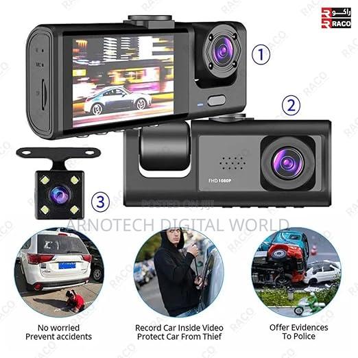 Wi-Fi 1080p Dashcam 3 Lens Front+Cabin+Rear170° Wide View - thumbnail 3