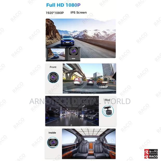Wi-Fi 1080p Dashcam 3 Lens Front+Cabin+Rear170° Wide View - thumbnail 4