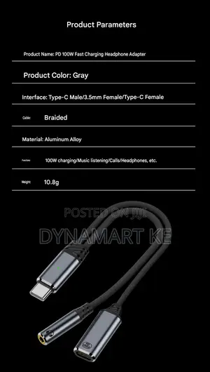 Type C To 3.5mm Aux Audio Cable Adapter Pd 100w Fast Charging Dac