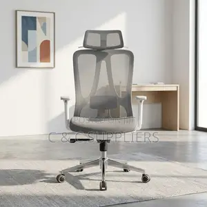 Office Chair; White Executive Orthopedic Office Chair