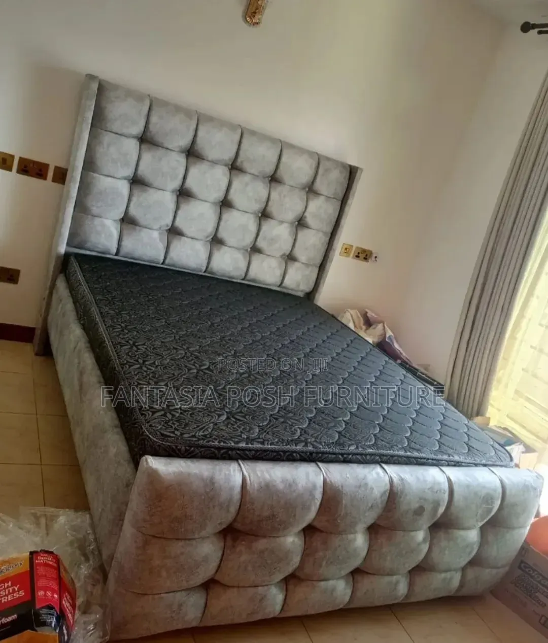 Grey Plush Bed 5 by 6