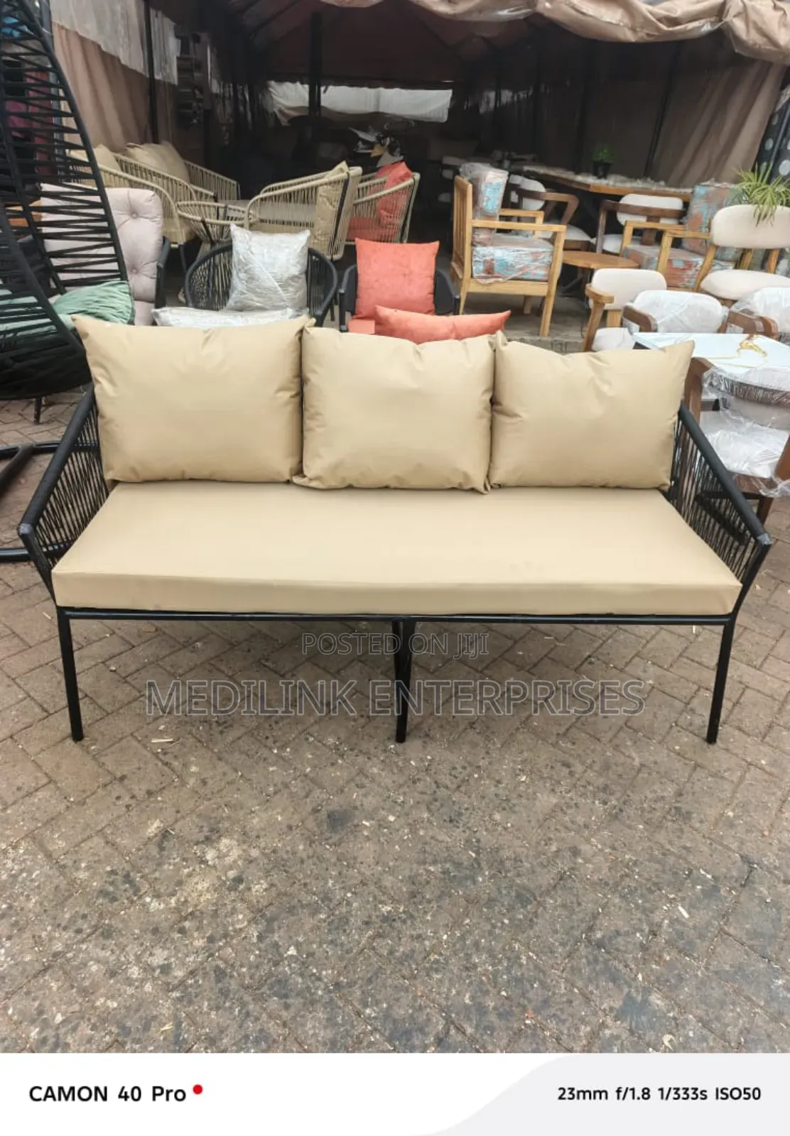 Petana Upholstered 3-Seater Outdoor Seat