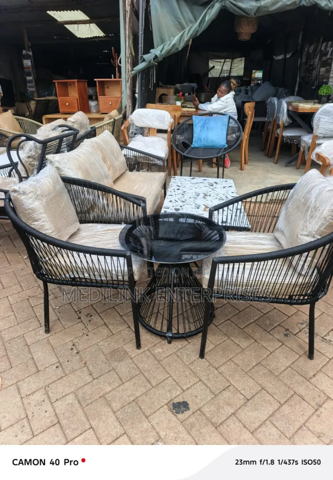 Kingman Metallic Upholstered Two Seater Set