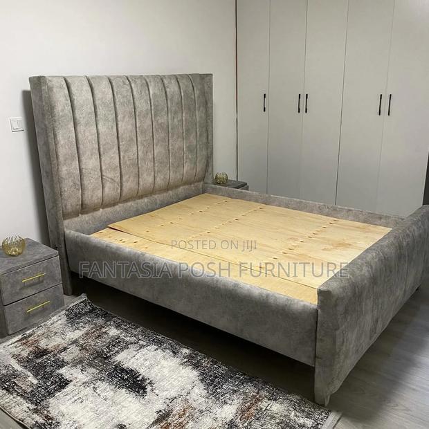 Grey Upholstered Bed 5 by 6