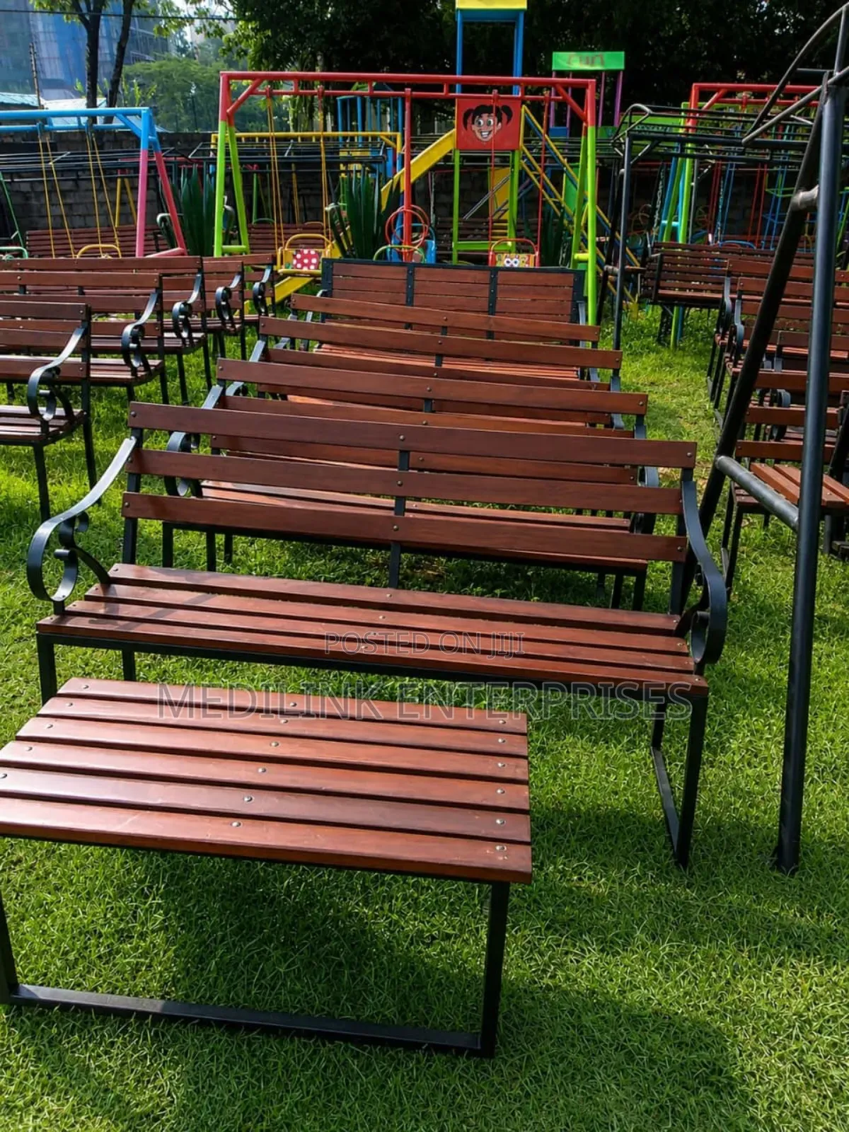 Endton Wooden Metallic 5ft Outdoor Benches